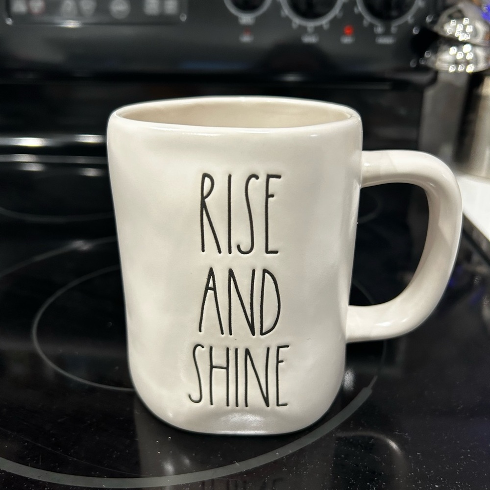 Rae Dunn White Ceramic 'Rise and Shine' Mug